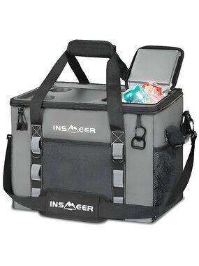 Soft Cooler Bag with Hard Shell & 2 Cup Holders, Portable 40L/70 Cans